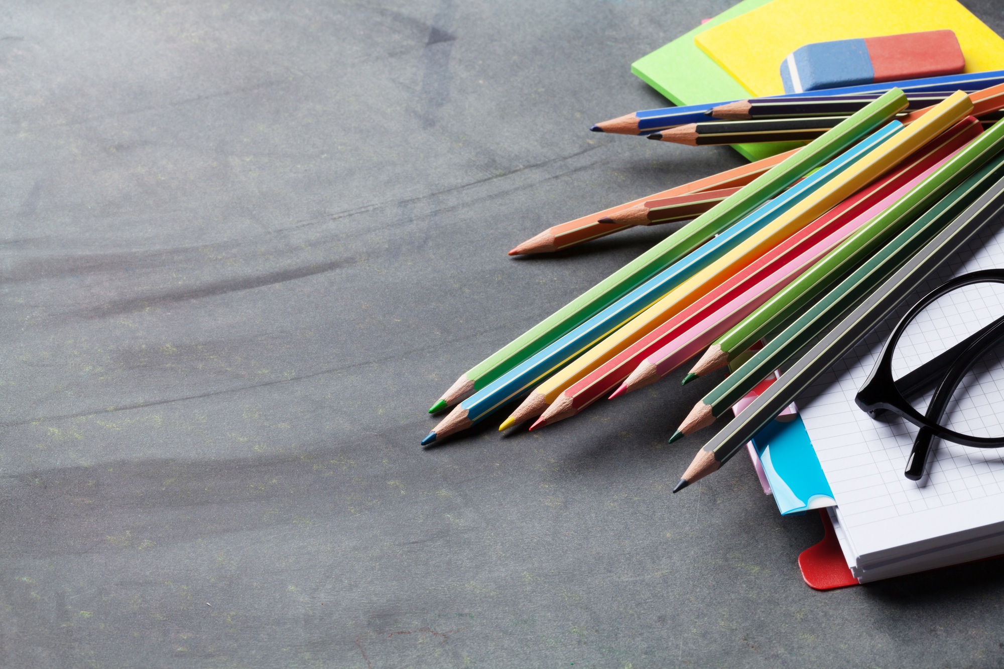 Chalk board for your text and supplies