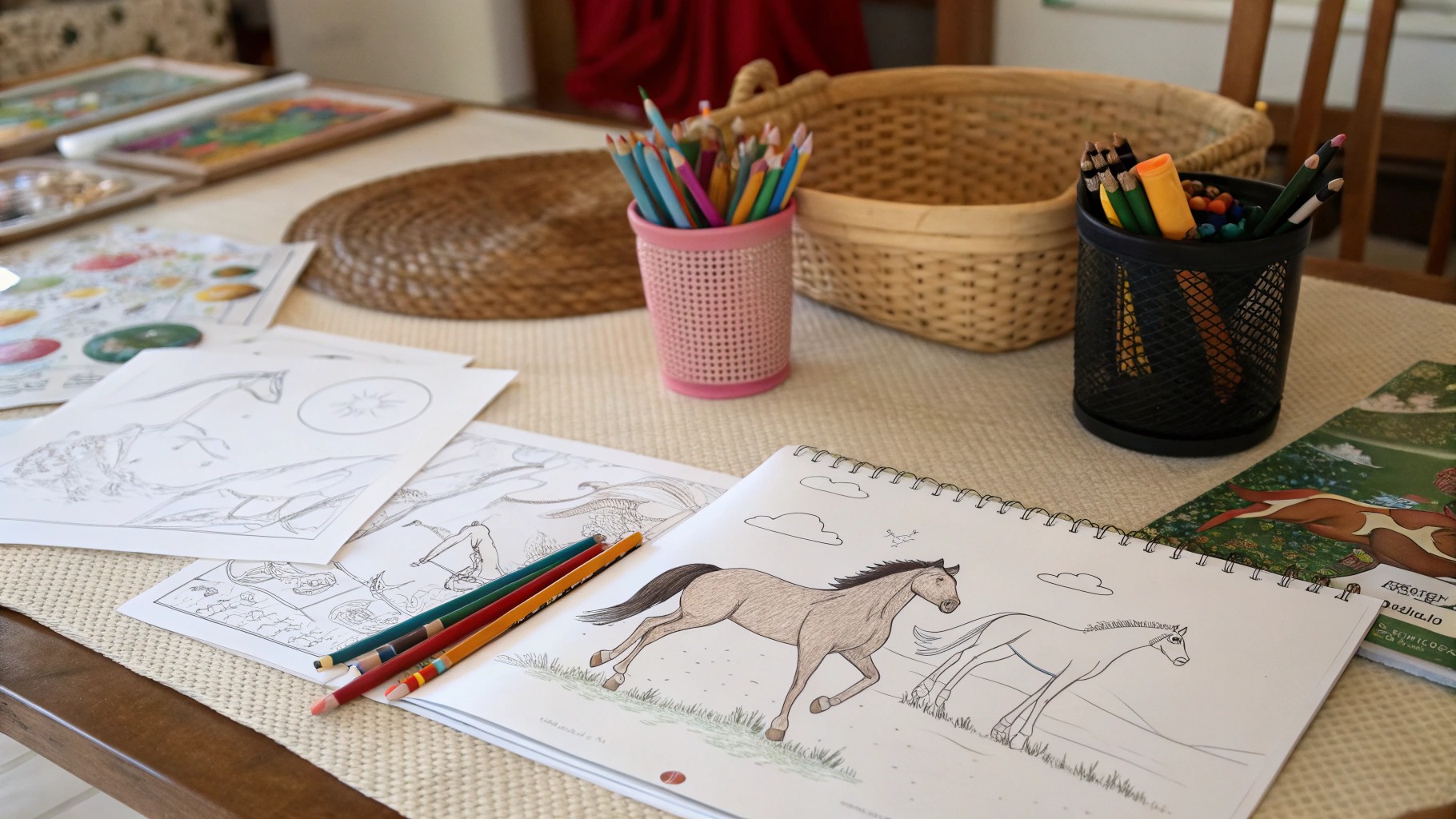 atelier de cheval à colorier