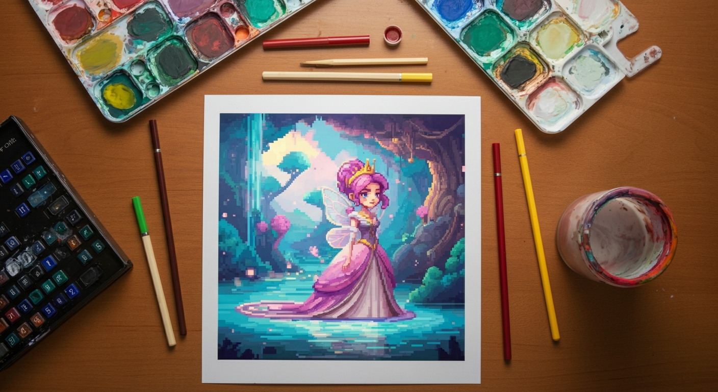 pixel art princesse Disney