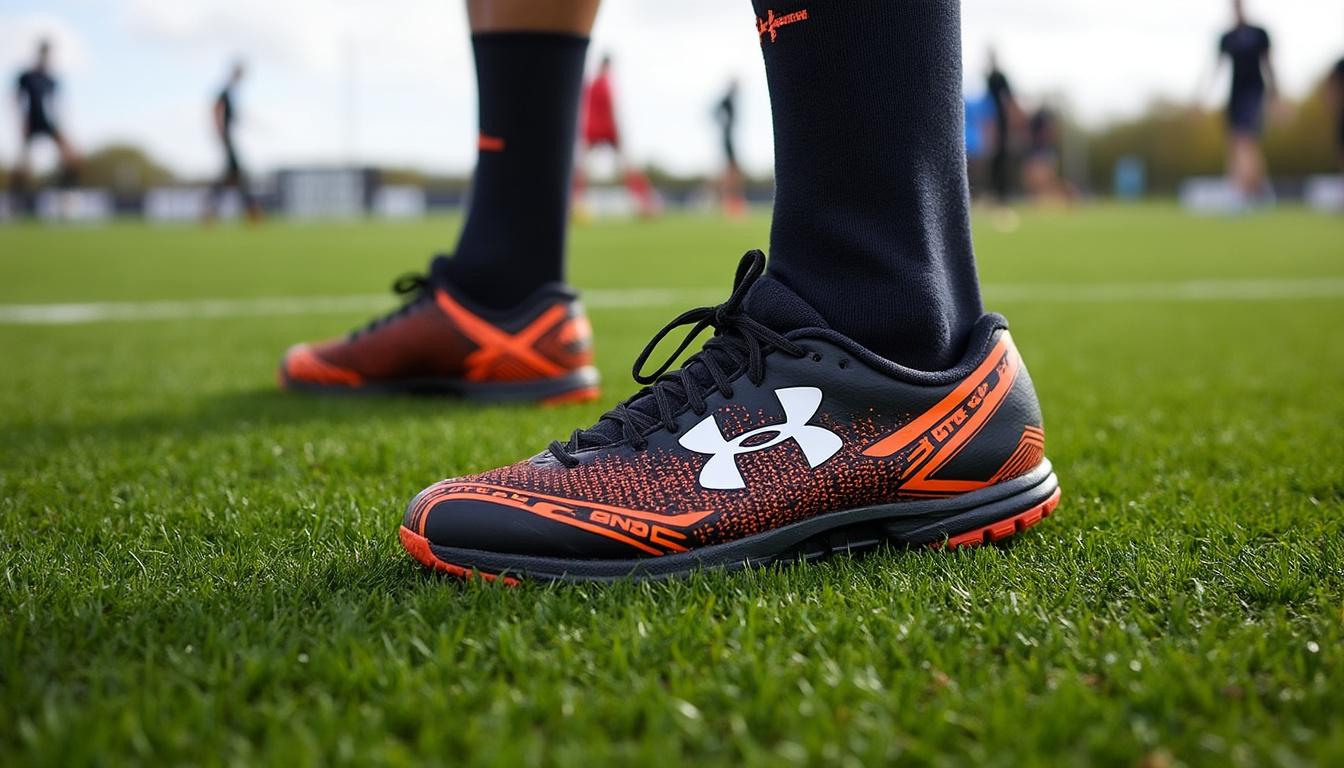 découvrez les chaussures de rugby ua nitro low d spécialement conçues pour les hommes, alliant confort et performance sur le terrain. optimisez votre jeu avec ce modèle léger et durable, idéal pour tous les rugbymen en quête d'excellence.