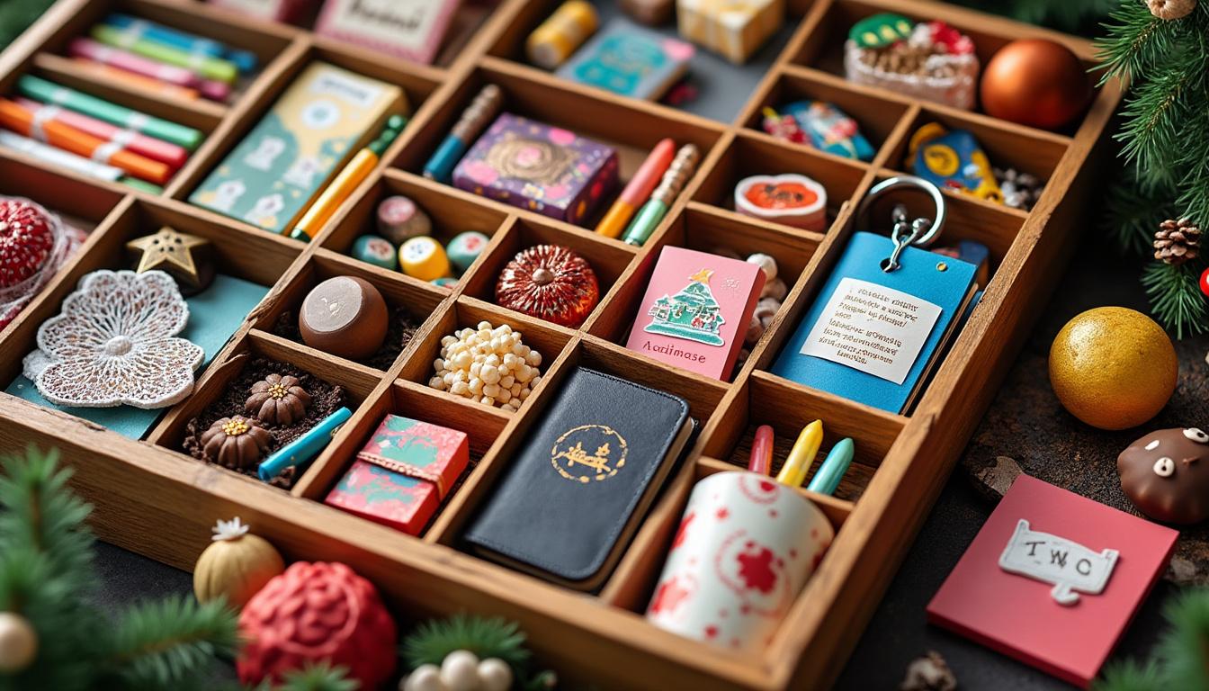 découvrez des idées originales et abordables pour remplir un calendrier de l'avent destiné aux adolescents. trouvez des surprises qui feront plaisir tout en respectant votre budget, avec des suggestions allant des gourmandises aux accessoires tendance. faites de cette période de l'avent un moment inoubliable sans vous ruiner!