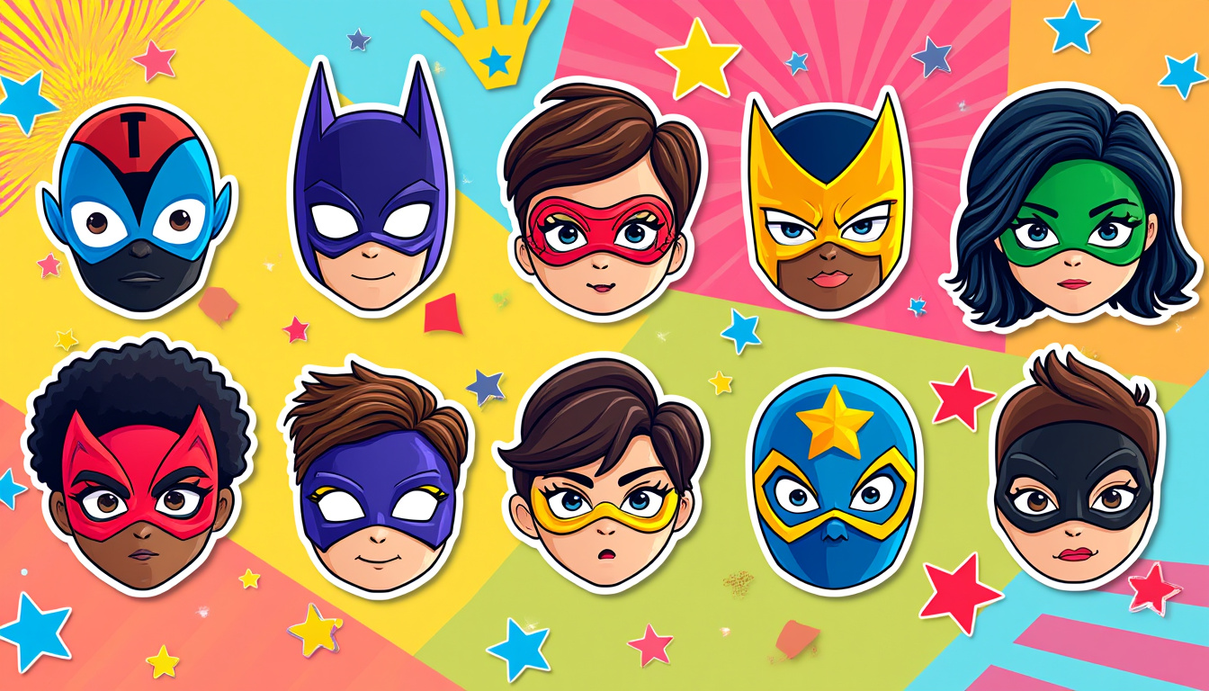 découvrez le top 10 des masques super héros à imprimer gratuitement pour amuser vos enfants lors d'anniversaires, de carnavals ou d'activités créatives à la maison.