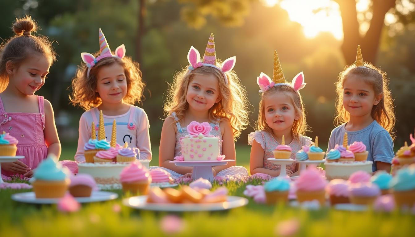 organisez une fête pour enfants sur le thème licorne avec nos conseils pour un goûter magique inoubliable, rempli d'activités féeriques et de gourmandises colorées.