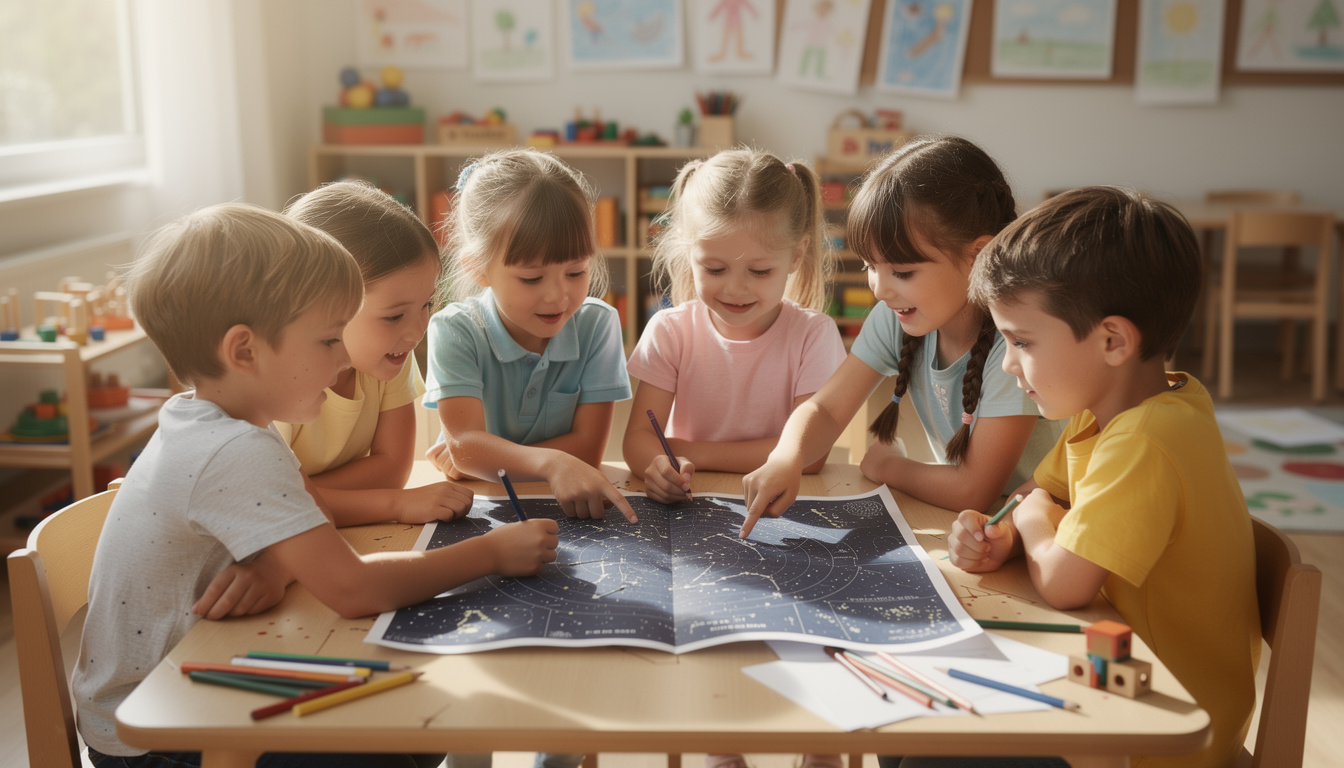 découvrez des activités ludiques et éducatives à réaliser en maternelle avec une carte de constellation pour stimuler la curiosité et l'apprentissage des enfants.