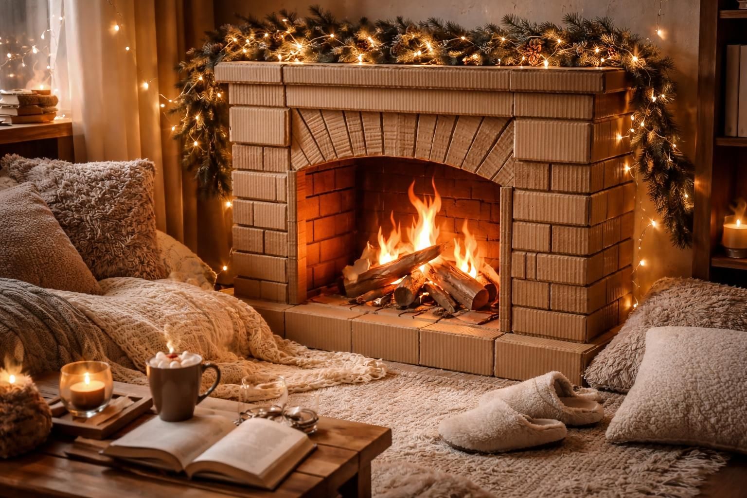 découvrez notre cheminée en carton, l'accessoire idéal pour créer une atmosphère chaleureuse et conviviale lors de vos soirées d'hiver.